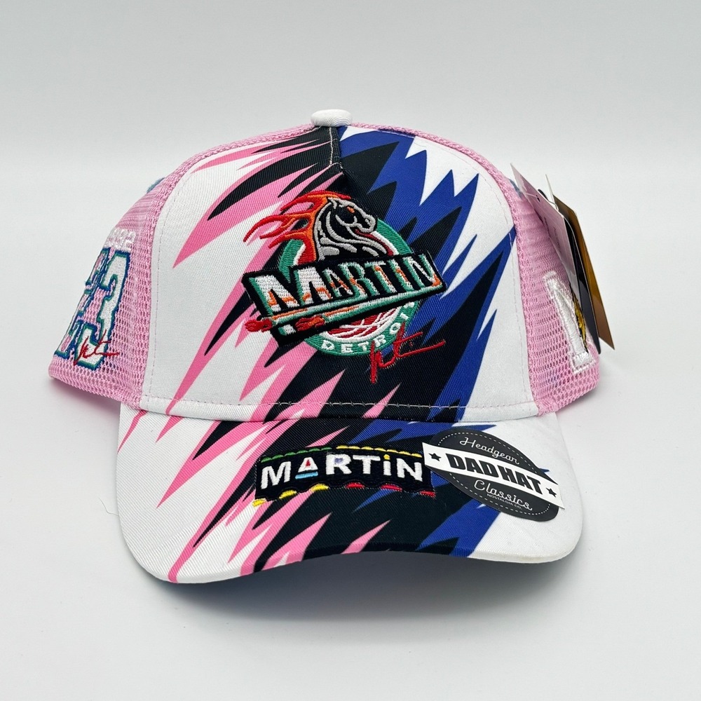 Headgear Classics Martin Detroit Youth Trucker Hat‎ White Pink Blue Snapback NEW